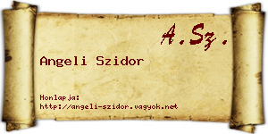 Angeli Szidor névjegykártya